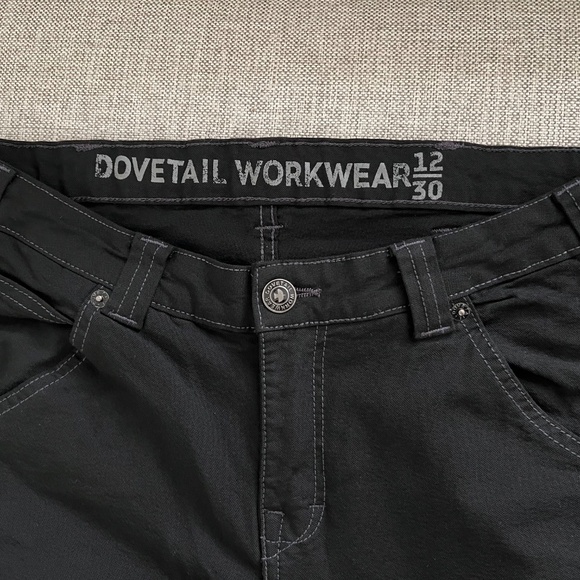 Dovetail Workwear Maven Slim No Fade Black Canvas, Midrise, Size 12/30 - Picture 4 of 12